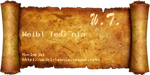 Weibl Teónia névjegykártya